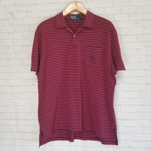 Polo Ralph Lauren Shirt Adult XL Blue Red Lightweight Golf Pima Cotton Men